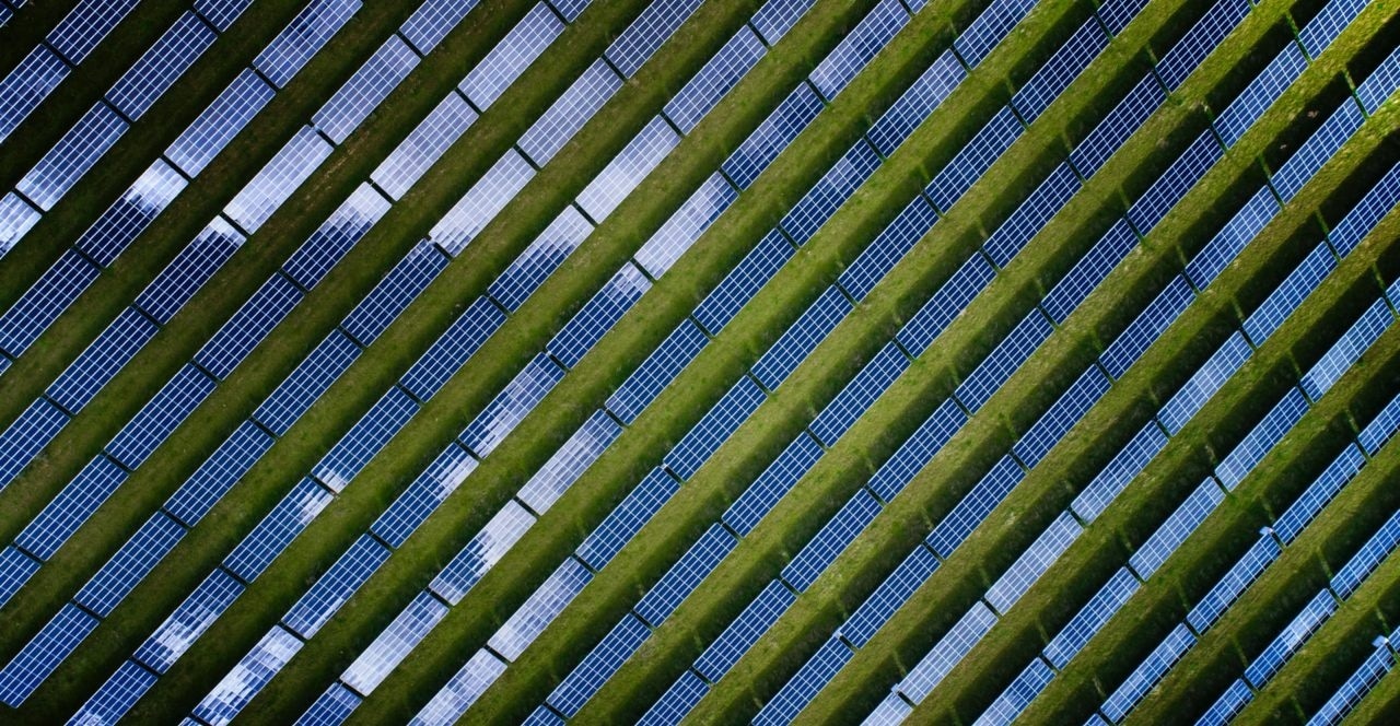 Solar farm top view