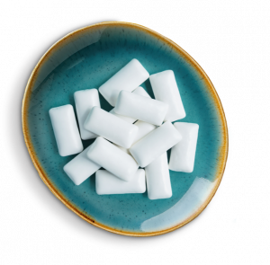 A plate of chewing gum