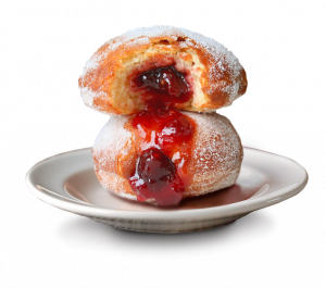 Donuts with strawberry filling
