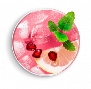A glass of strawberry flavored water