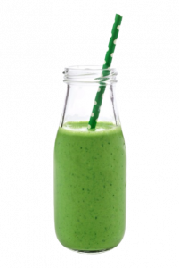 A glass of green juice