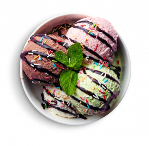 A bowl of ice cream