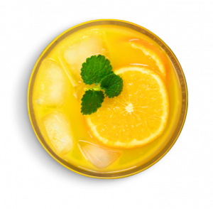 A glass of orange juice