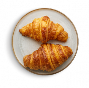 Two pieces of croissants