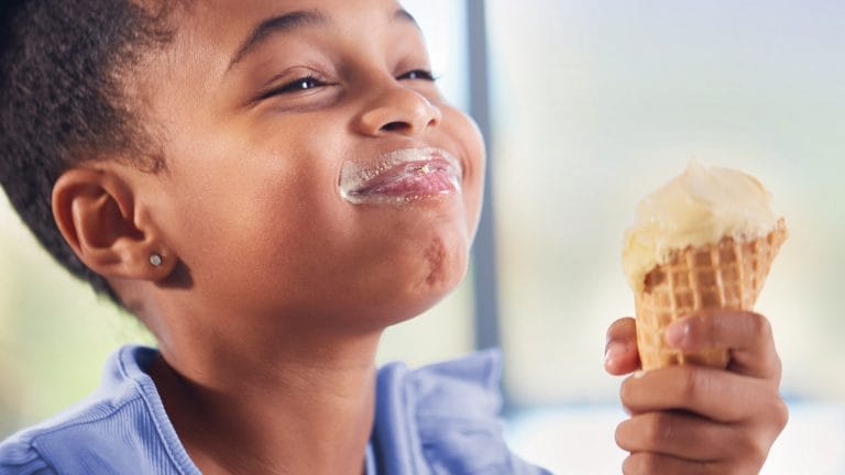 A child eating ice cream