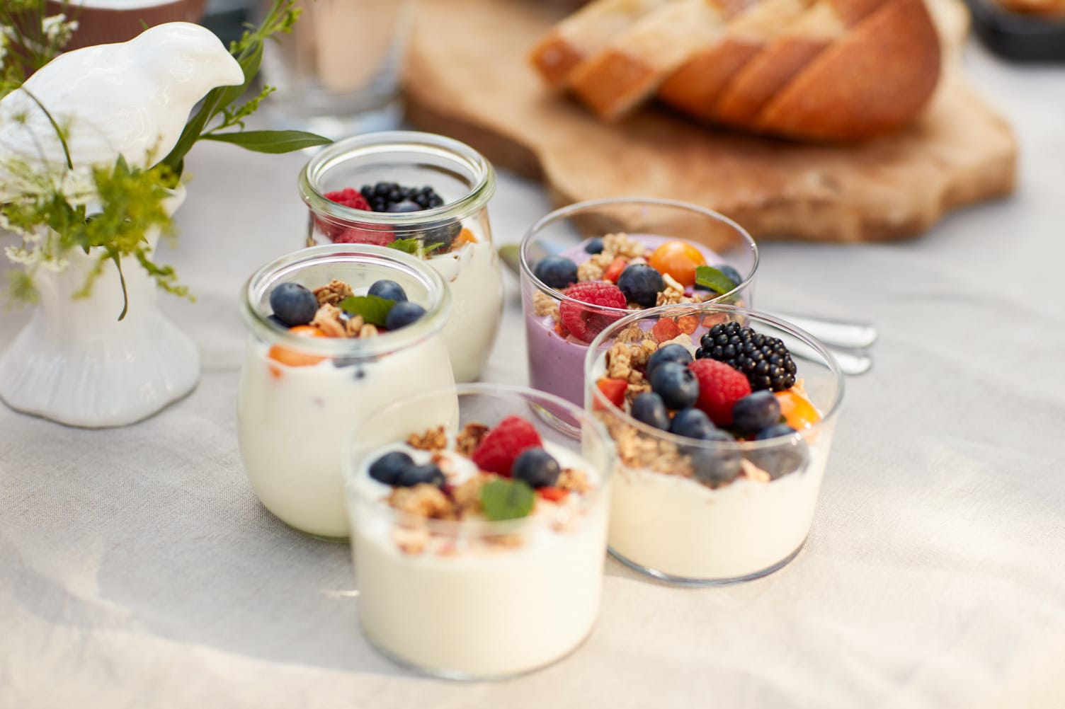Yogurt and fruits