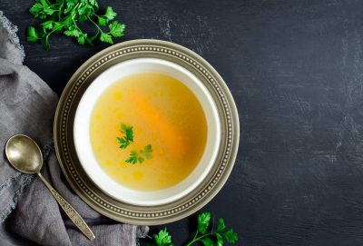 A bowl of soup with umami flavor created affordably by IFF Taste