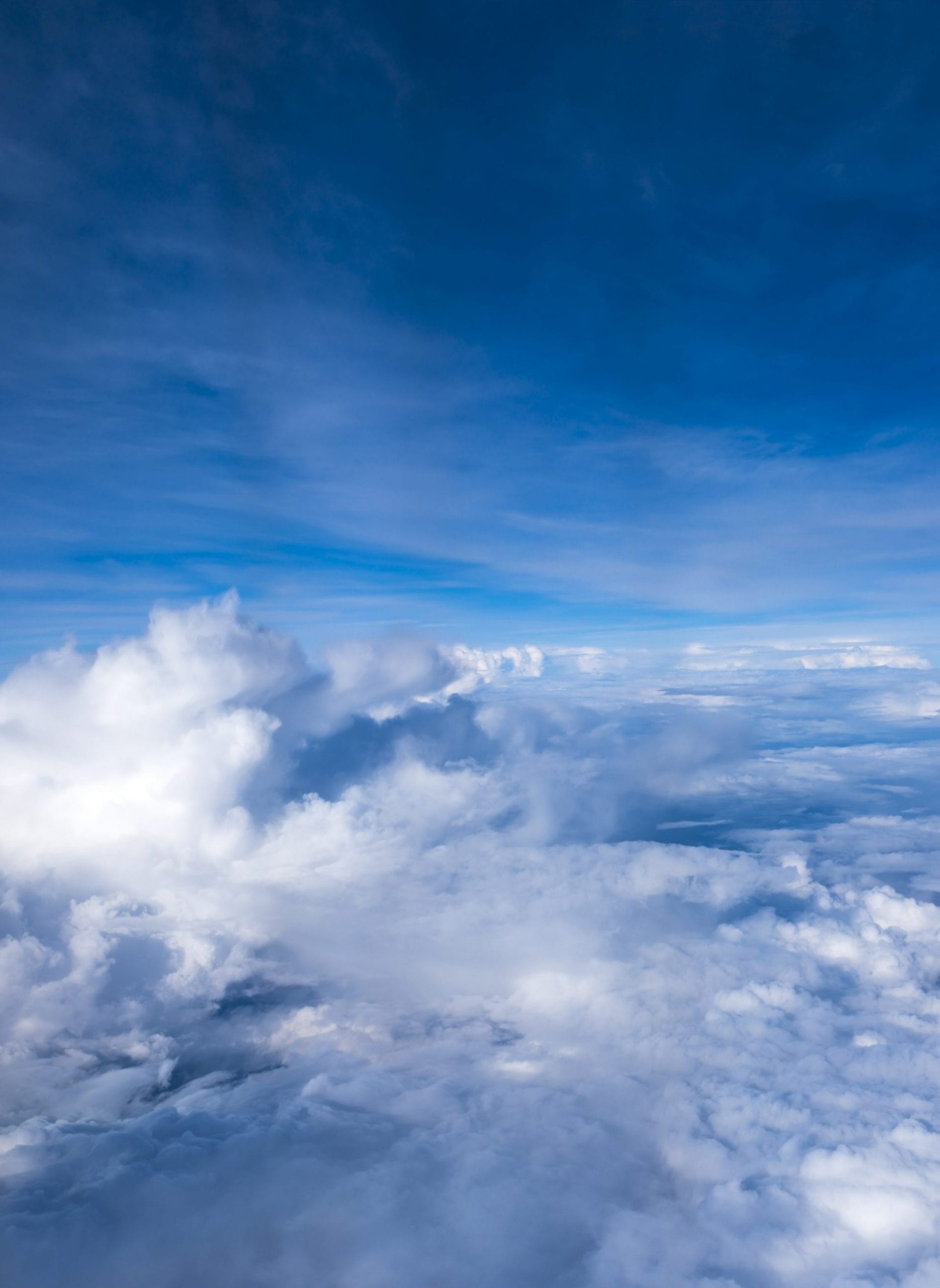 Scenic view above the clouds representing innovation.