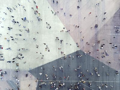 People crossing the road