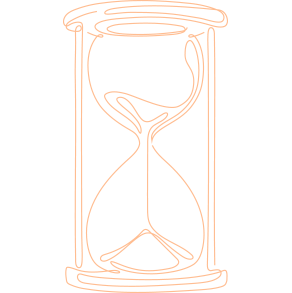 Icon graphic showing an hourglass with sand sifting through