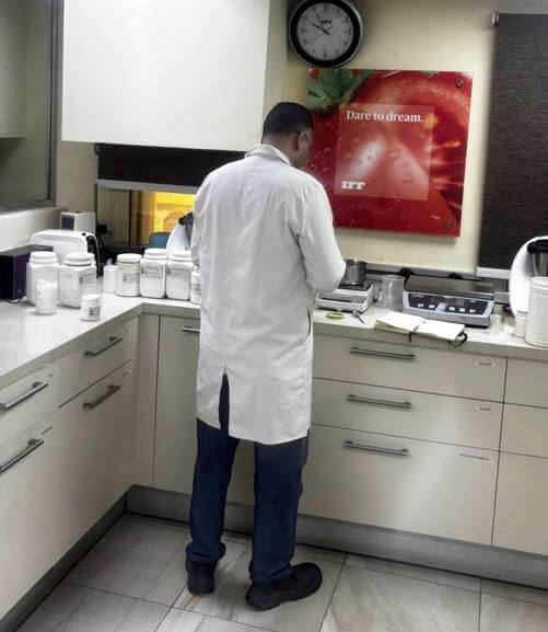 IFF team member working in the IFF laboratory in Cairo, Egypt
