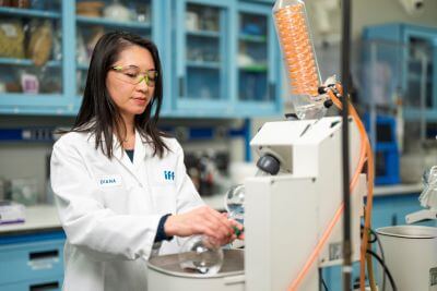 IFF Director and Principal Scientist Diana Klaser Cheng working in the lab