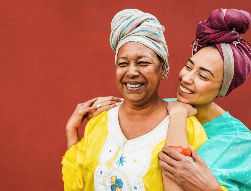 Happy African Mother and Daughter